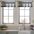 thumbnail image 4 of LALILO Kitchen Curtain Valance Luxury With Classic Leather Rod Pocket Window Curtain 52"x 18" Set of 2, 4 of 7