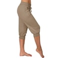 thumbnail image 2 of Womens Loose Drawstring Knee-length Pants Lounge Capri Yoga Joggers Pants with Pockets, 2 of 5