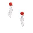 thumbnail image 2 of Delight Jewelry Silvertone Large White Enamel Angel Wing Red Crystal Clip on Earrings, 2 of 5