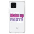 thumbnail image 1 of DistinctInk Clear Shockproof Hybrid Case for Google Pixel 4 (6.1" Screen) - TPU Bumper Acrylic Back Tempered Glass Screen Protector - Wake Up Make Up Party Repeat, 1 of 1