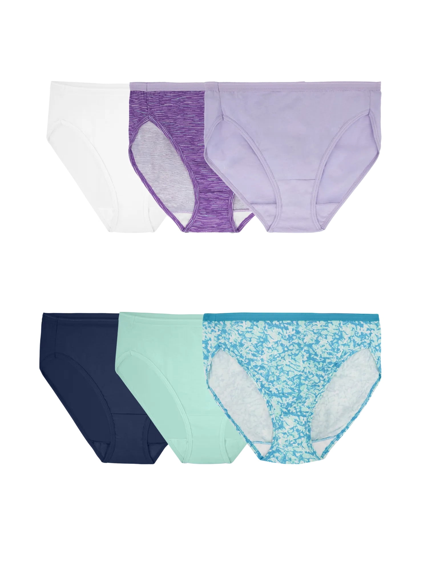 Fruit of the Loom Women's Cotton Hi-Cut Brief Underwear, 10-Pack