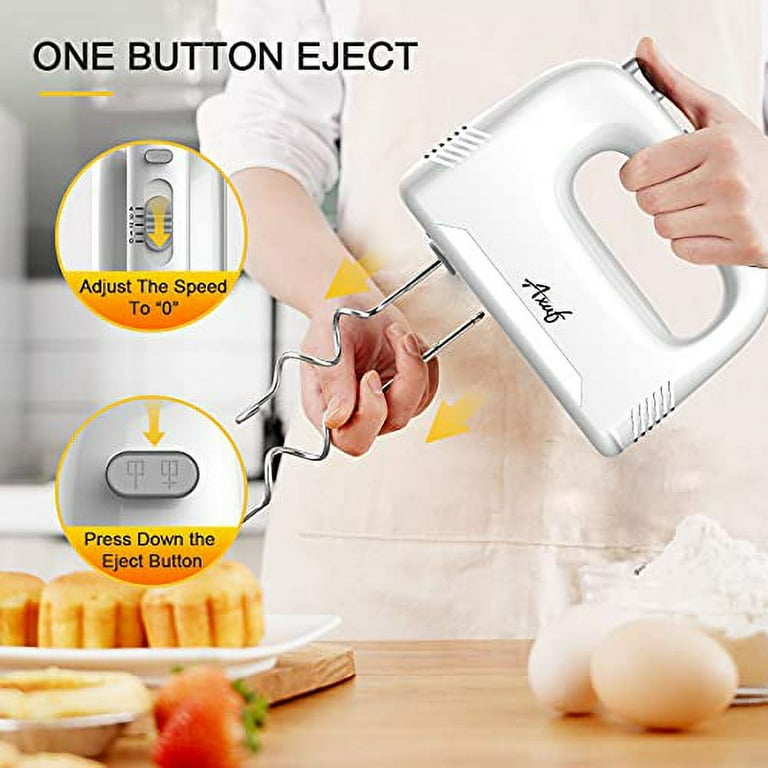 Hand Mixer Electric, 5 Speed Ultra Power Hand Mixer 400W Home Kitchen  Mixers with Storage Cas, 5 Stainless Steel Accessories 1 Egg White