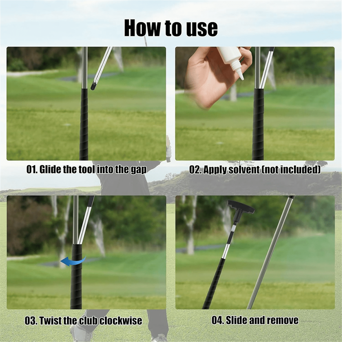 Golf Grip Removal Tool & Golf Grips Tape Remover, V-Groove Grip Remover Saver Repair Tool Essential Accessories