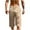 Khaki, variant on lmcalzta Capris Pants for Men Linen Summer Drawstring Beach Pants with Pockets Fashion 2025