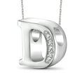 thumbnail image 3 of Yours Truly Diamond Accent Sterling Silver Initial Necklace, 3 of 4