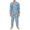 thumbnail image 3 of Sikiie Cute Chickens and Flowers Mens Pajama Set, Soft Warm Long Sleeve Sleepwear, Cozy Button-Down Pjs for Men-Small, 3 of 7