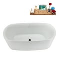 thumbnail image 2 of 59" Streamline N4560BL Soaking Freestanding Tub and Tray With Internal Drain in Matte Black, 2 of 11