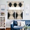 thumbnail image 2 of Black Beige Lake Kitchen Curtains Sets for Windows 24 Inch Length, Aesthetics Mysterious Abstract Rod Pocket Window Treatments Tier Curtains and Valances Set for Bedroom/Bathroom, 2 of 8