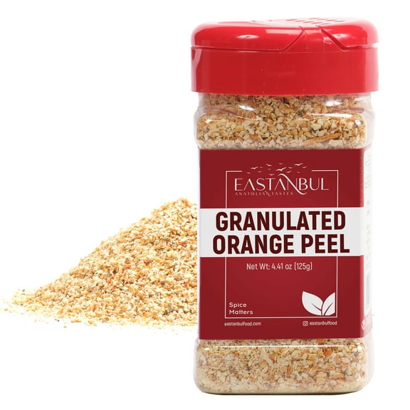 Eastanbul Granulated Orange Peel, Dried Orange Peel for Baking, 4.41oz
