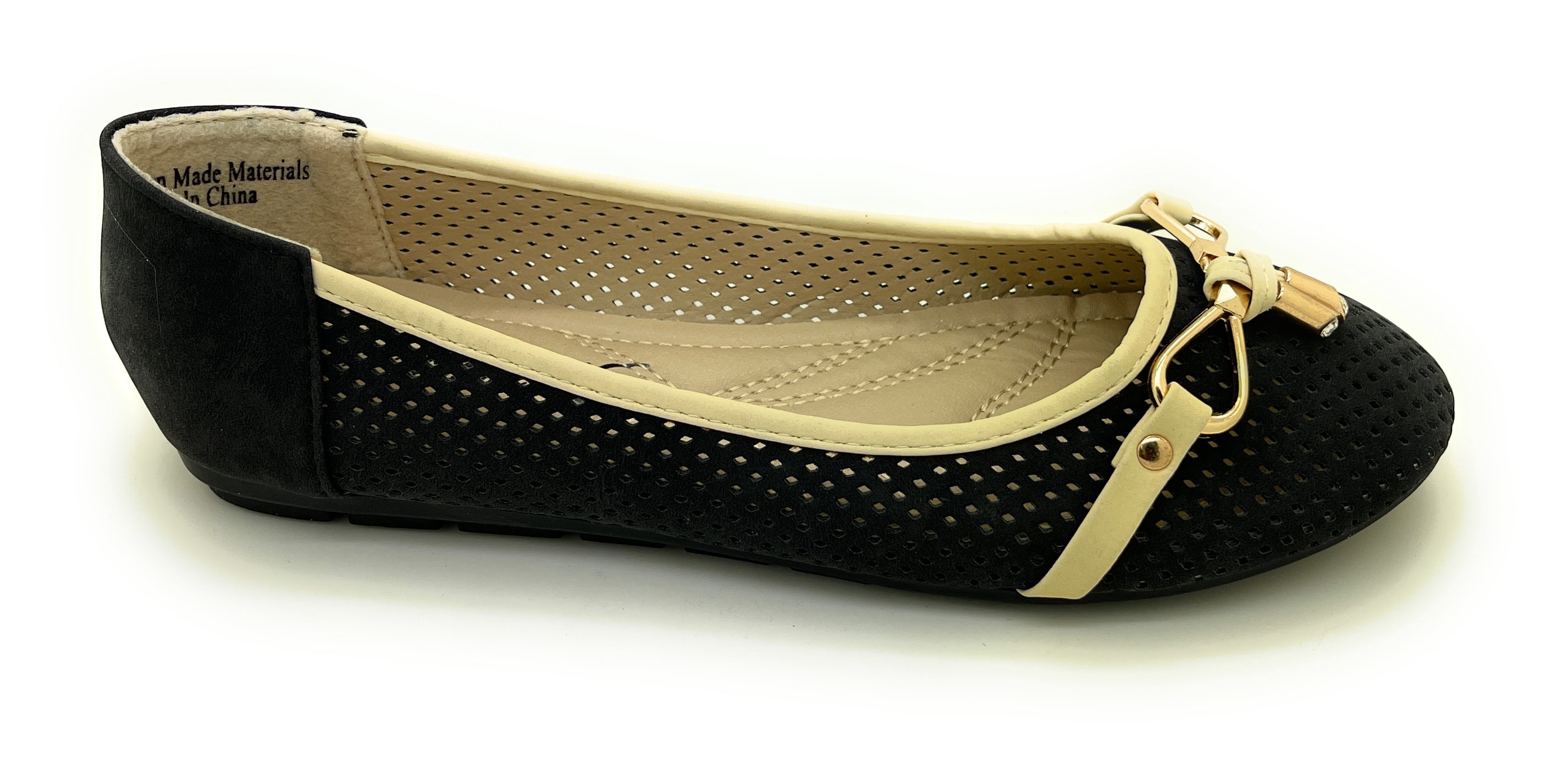 Lazer Cut Two Tone Flat Ballerina