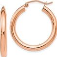 thumbnail image 1 of 14K Rose Gold 3mm Polished Hoop Earrings (26x25), 1 of 6
