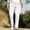 White, variant on Men's Comfortable Solid Color Polyester Drawstring Elastic Waistband Straight Leg Casual Sports Pants for Fitness Outdoor All Seasons