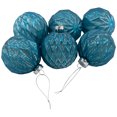thumbnail image 5 of Northlight 12ct Teal Blue 3-Finish Christmas Ornaments 3.75" (95mm), 5 of 6