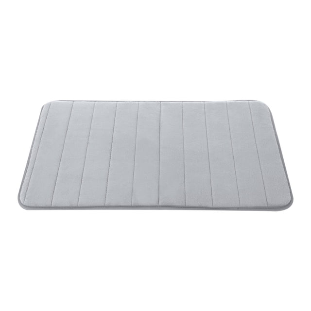 Hogar Memoria Espuma Absorbente Baño Piso Alfombrilla antideslizante Alfombra Ducha Alfombra Gris plata 32 x 20 pulgadas Gris-plata