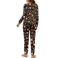 thumbnail image 3 of SCRAWLGOD Deer Santa Claus Pjs Sets for Women Long Sleeve Nightwear for Women Outfit Size S Crewneck Ladies 2 Piece Pajamas Elastic Pj Set Women Christmas, 3 of 7