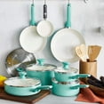 thumbnail image 3 of GreenPan Rio Ceramic Nonstick 16-Piece Cookware Set - Turquoise, 3 of 11