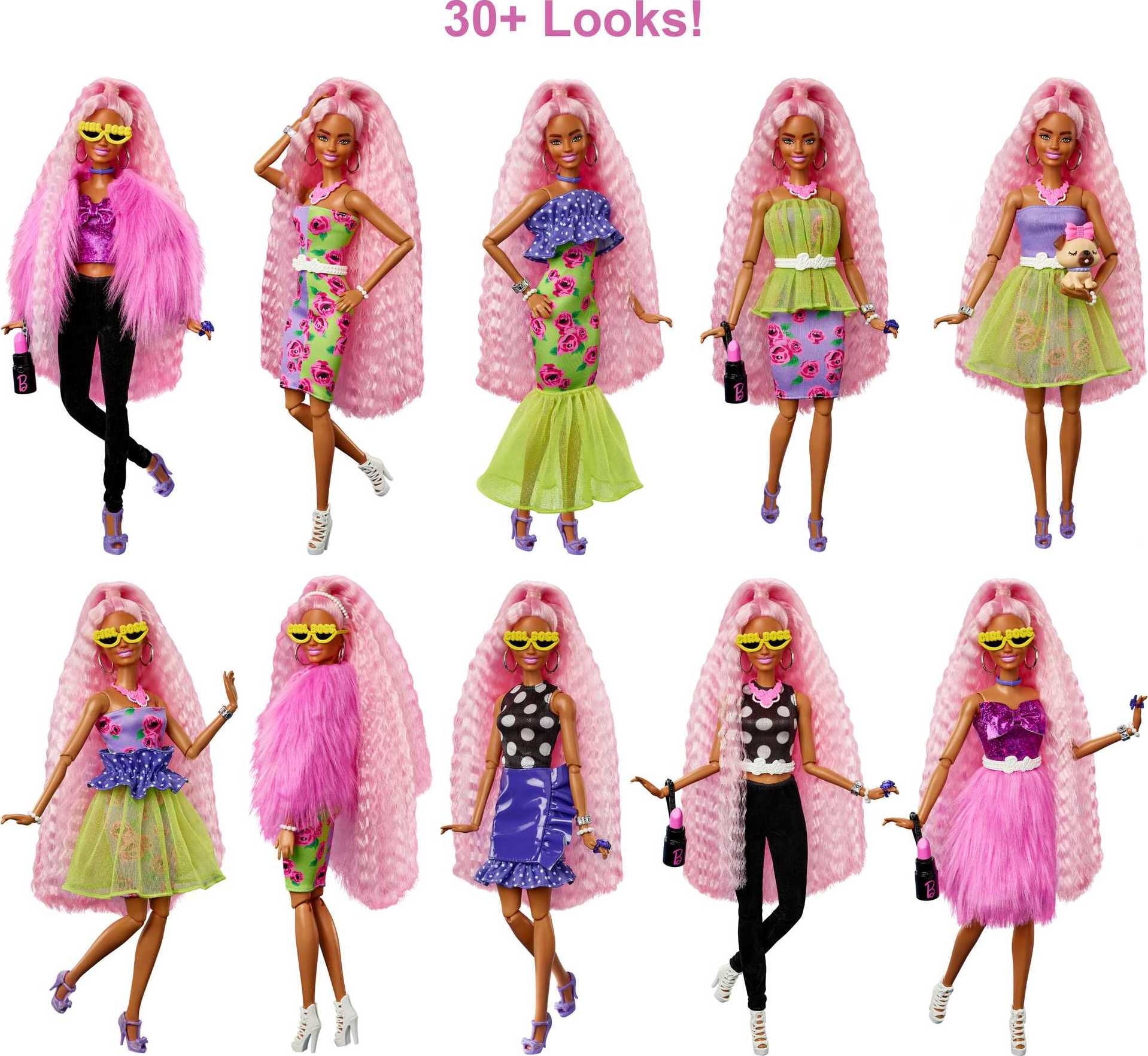 Barbie Extra Fashionista Dress Doll with Mix and Match Clothes and Accessories for 30 Looks Walmart
