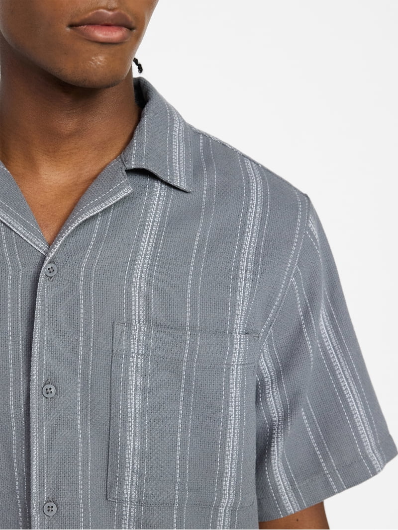 No Boundaries Textured Shirt with Short Sleeves, Men's XS-4XLT