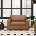 thumbnail image 3 of Roundhill Furniture Sakan Leather Upholstered Cutler Lounge Chair, Caramel, 3 of 7