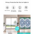 thumbnail image 4 of Window Privacy Film Blue Floral Pattern Stained Glass Window Film Decorative Sun Block Window Cover Vintage Green Teal Ombre Window Clings Static Adhesive Sticker for Bathroom 17.7"x39.3", 4 of 7