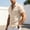 B_ Beige, variant on YLSDY Men's Linen-Blend Short Sleeve Shirt, Button-Down Collared Top, Lightweight Casual Style for Summer White XXXL