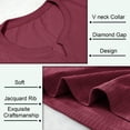 thumbnail image 4 of Ambiloof Men's slim fit muscle skinny V-neck casual t-shirt short sleeve muscle henley t-shirt fashionable business topsRed/XL, 4 of 6