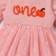 thumbnail image 6 of IBTOM CASTLE Baby Girl 1st Birthday Outfit Fall Pumpkin Winter Snowflake One Romper Sparkle Dress with Headband for Cake Smash Photo Shoot 12-18 Months Pink - Pumpkin, 6 of 8