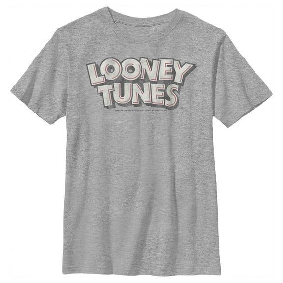Boy's Looney Tunes Vintage Logo  Graphic Tee Athletic Heather Small
