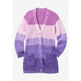 thumbnail image 2 of Woman Within Plus Size Ombre Shaker Cardigan Sweater, 2 of 6