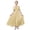 Yellow, variant on ZHOGXU Kids Elegant Solid Color Dresses For Girls Flutter Sleeve Halter Neck Ruffled Formal Gown Birthday Party Outfit