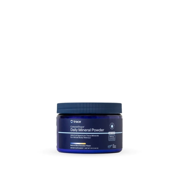 Trace Minerals ConcenTrace® Hydration Powder – Ionic Trace Minerals, Electrolyte & Energy Support, Blue Spirulina, Blue Hawaiian, 4 oz