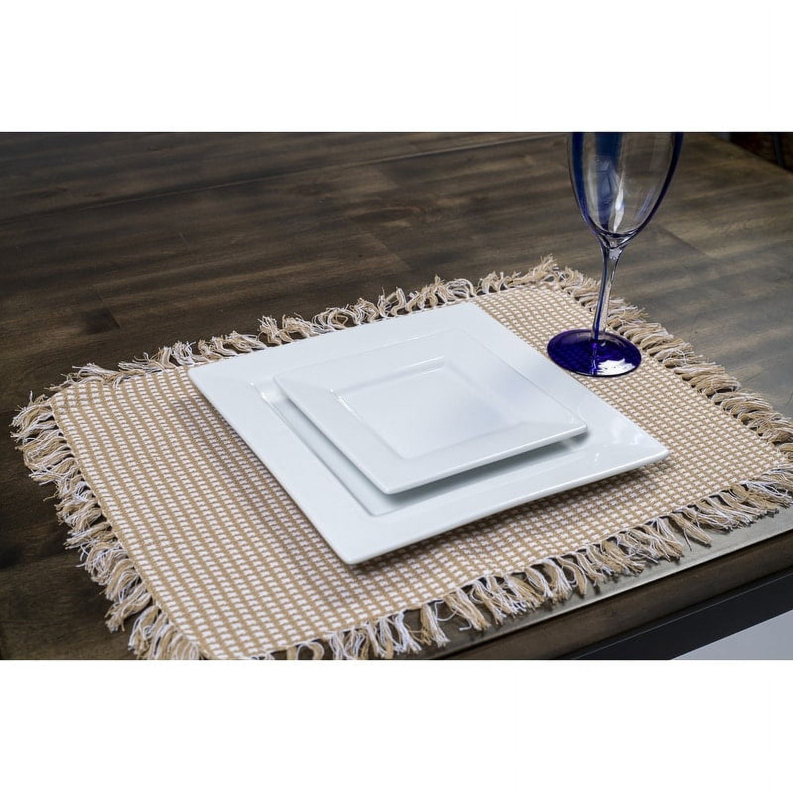 Lintex Linens Homespun Check Chocolate 100% Cotton Placemat (Set of 4)
