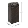 thumbnail image 4 of happimess Darla 14.27-Gallon All-Weather Wicker/Metal Swing Top Hideaway Outdoor Trash Can for Package Delivery, Patio Furniture, Cushions, Gardening Tools, Pool Supplies, Brown, HPM1201A, 4 of 9