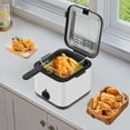 thumbnail image 3 of 9*8.2*7.4in Stainless Steel Electric Deep Fryer Cooker Home Countertop 1000W 2.5 L Oil Capacity Fast Frying, 3 of 17