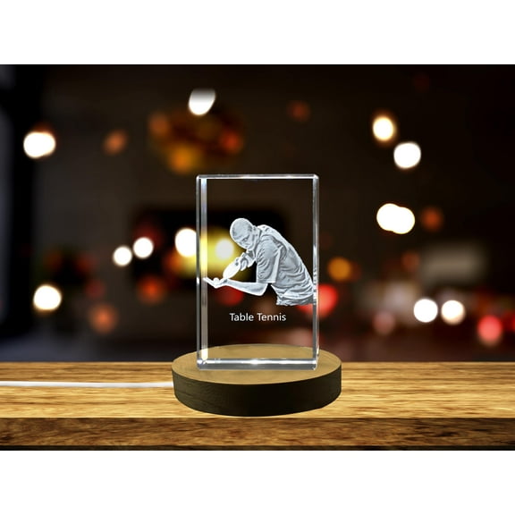 Table Tennis Player 3D Engraved Crystal 3D Engraved Crystal Keepsake/Gift/Decor/Collectible/Souvenir