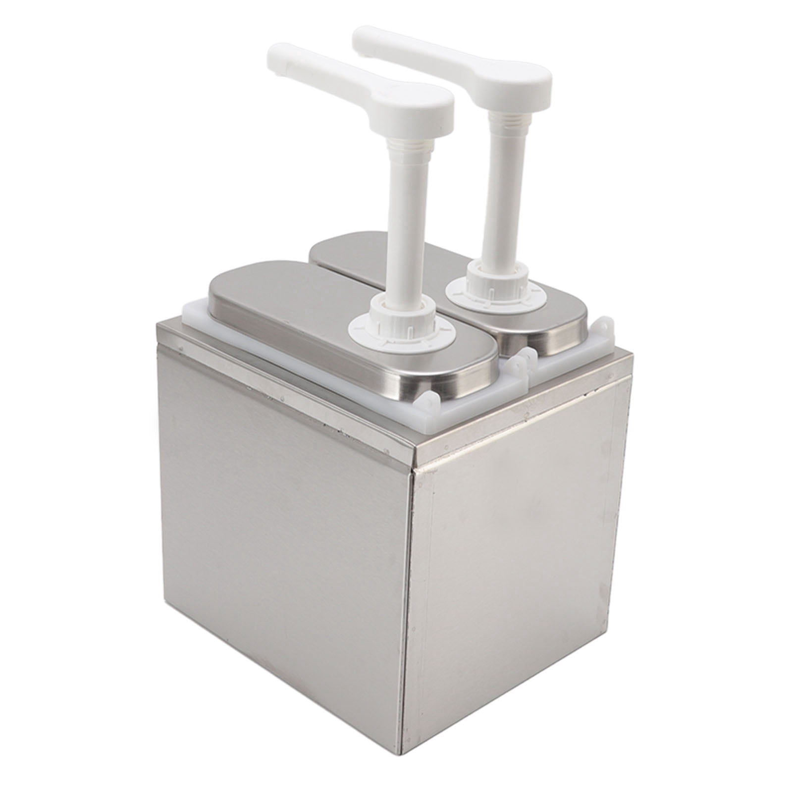 NFTIGB Sauce Dispenser Plastic and Stainless Steel Condiment Pump Station Double Pump 1L (33.8 oz) For Kitchen Home Restaurant Heavy Duty Rust-proof Syrup Ketchup Mayo Mustard Dispensing Tool