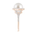 thumbnail image 3 of Angara South Sea Cultured Pearl Split Shank Ring with Halo in 14K Rose Gold for Women | June Birthstone Jewelry for Her, 3 of 8