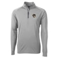 thumbnail image 2 of Men's Cutter & Buck  Gray Milwaukee Brewers Adapt Eco Knit Stretch Recycled Quarter-Zip Pullover Top, 2 of 3