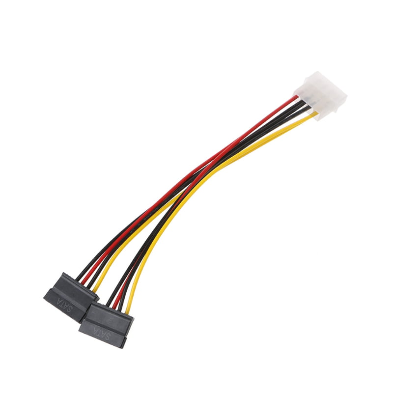 2X 4-Pin IDE Molex to 15-Pin Serial ATA SATA Hard Drive Power Adapter Cable JBCA 