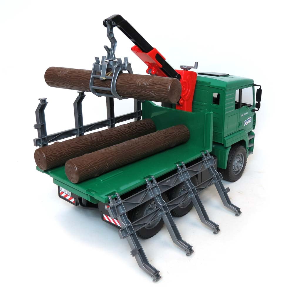 Bruder 02769  MAN Timber Truck w/ Loading Crane and 3 Trunks