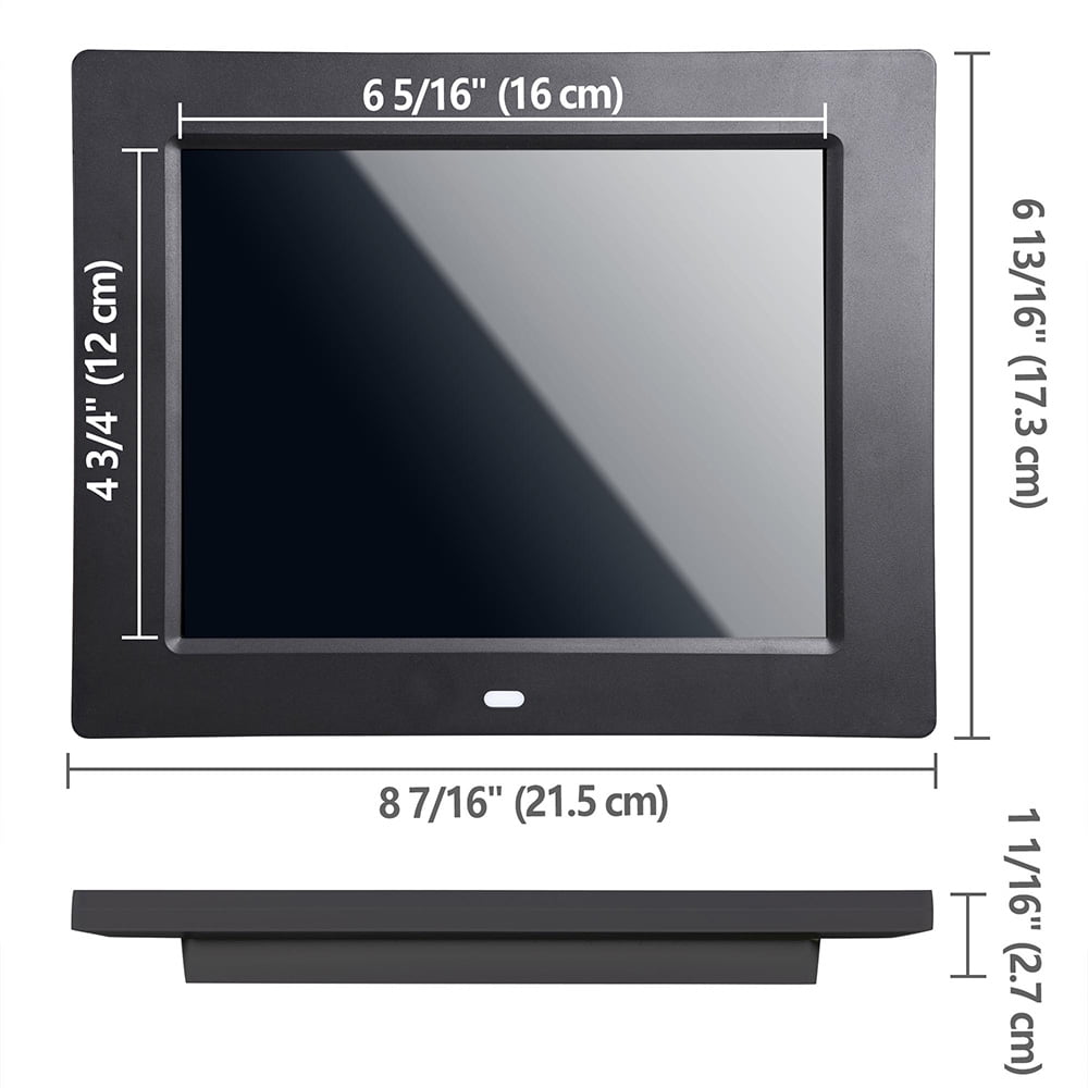Yescom 8inch Large Digital LCD Day Clock 8 Alarm Dimmable Calendar for Elderly Dementia Wall Black