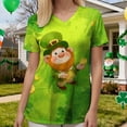 thumbnail image 5 of felwors Womens Scrubs Plus Size St Patricks Day Shirts Shamrock Printed V Neck Short Sleeve Nursing Tops Pocket Nurse Uniform (Green, L), 5 of 7