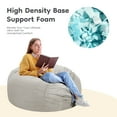 thumbnail image 5 of MCQ Bean Bag Sofa Chair 3Ft, Removable Micro Suede Cover for Adult, Grey, 5 of 6