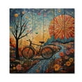 thumbnail image 3 of Designart "Bicycle Mosaic Spokes painting" Bicycle Print on Natural Pine Wood, 3 of 5