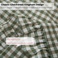 thumbnail image 6 of 2 Pack Sage Green Plaid Ruffle Gingham Throw Pillow Covers, 100% Washed Cotton Checkered Farmhouse Decorative Pillow Shams for Bed/Sofa - 18''x18'', 6 of 7