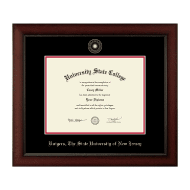 Rutgers University Diploma Frame, Document Size 11" x 8.5"