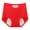 Red, variant on Odeerbi Women's Period Underwear Menstrual Postpartum Absorbent Panties Teens Girls Leak Proof Cotton Briefs Plus Size Solid Color Soft Breathable Underwear
