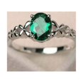 thumbnail image 1 of 925 SterlingSilver Natural Certified 5Ct Emerald Stone Cluster Ring For HerUS8, 1 of 4