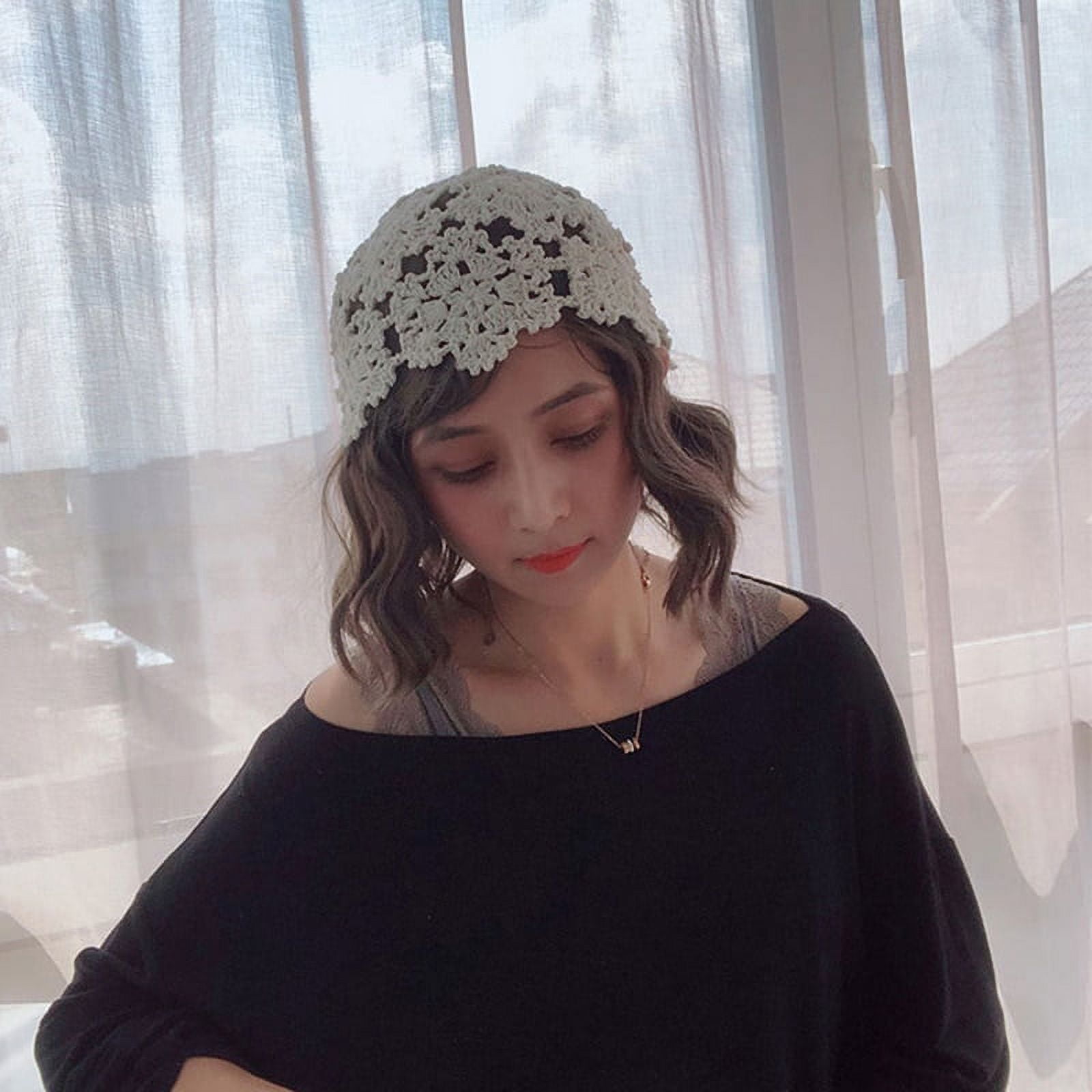 COCOpeaunt Fashion Solid Beanie Hat for Women Winter Hat Knitted Autumn Skullies Hat Flowers Ladies Warm Bonnet Cap Beret Travel Dress Hat
