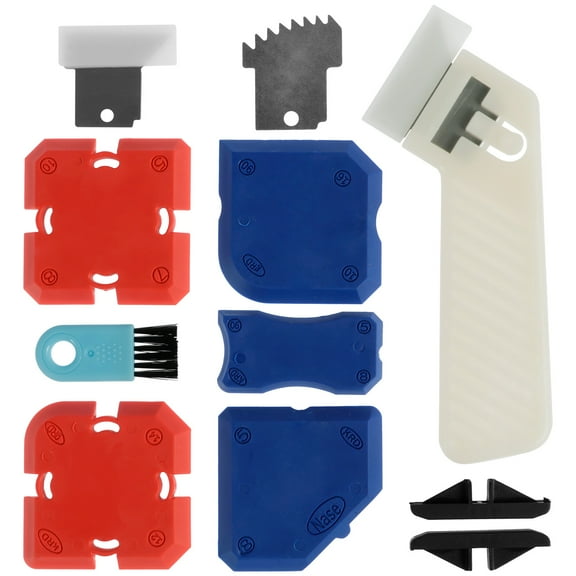 Ikoopy 12Pcs Caulking Tool Kit Silicone Profiling Kit Reusable Caulk Removal Scraper Tool Professional Sealant Caulking Smoothing Tool with Cleaning Brush and Guides for Kitchen Bathroom